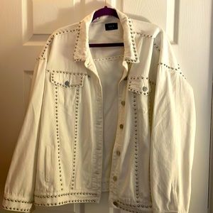 Womens oversize white denim jacket